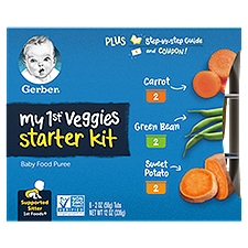 Gerber 1st Foods Starter Kit, My 1st Veggies Baby Food, 12 Ounce