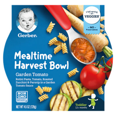 Gerber Mealtime Harvest Bowl Garden Tomato Toddler Food 4.5 oz. Sleeve