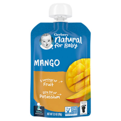 Gerber Natural for Baby Mango Baby Food, Sitter 2nd Foods, 3.5 oz