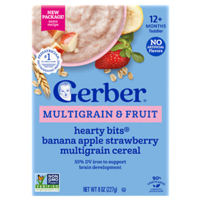 Gerber Hearty Bits Multigrain & Fruit Cereal Baby Food, 12+ Months Toddler, 8 oz