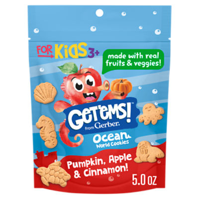 Gerber Get'ems! Pumpkin, Apple & Cinnamon! Ocean World Cookies, For Kids 3+, 5.0 oz