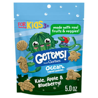 Gerber Get'ems! Kale, Apple & Blueberry! Ocean World Cookies, 3+ years, 5.0 oz