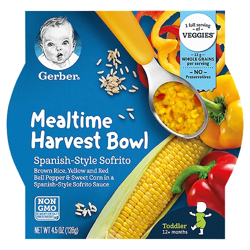 Gerber Mealtime Harvest Bowl, Spanish-Style Sofrito 4.5 oz. Tray