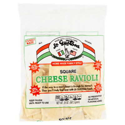 La Gustosa Square Cheese Ravioli Family Size, 20 oz