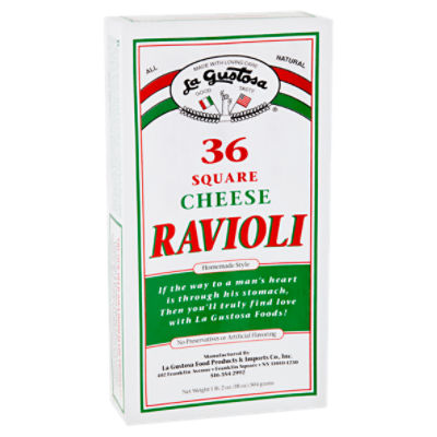 La Gustosa Homemade Style Square Cheese Ravioli, 36 count, 1 lb 2 oz