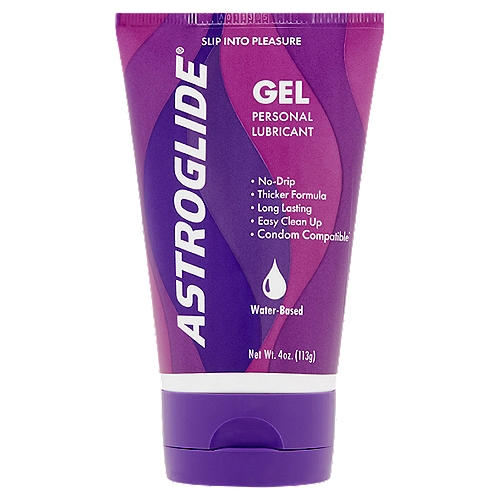 Astroglide Personal Lubricant Gel, 4 oz
Condom compatible*
*Compatible with natural rubber latex and polyurethane condoms only.
