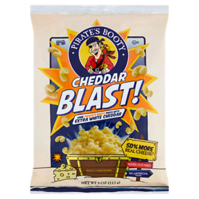Pirate's Booty Cheddar Blast! Rice & Corn Puffs, 4 oz, 4 Ounce