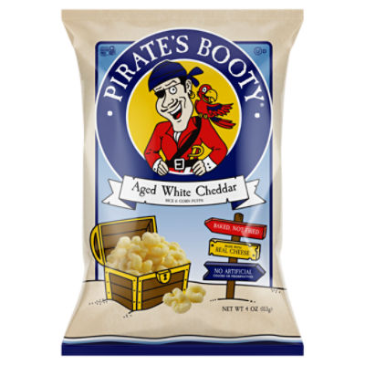 Pirate's Booty Aged White Cheddar Baked Rice and Corn Puffs, 4 oz