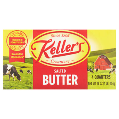 Keller's Creamery Salted Butter, 4 count, 16 oz