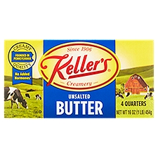 Keller's Creamery Unsalted Butter, 4 count, 16 oz, 16 Ounce