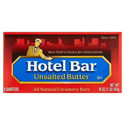 Hotel Bar Unsalted Butter, 4 count, 16 oz