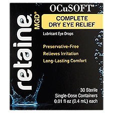 OcuSoft Retaine MGD Complete Dry Eye Relief Lubricant Eye Drops, 0.1 fl oz, 30 count, 30 Each