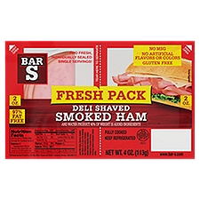Bar S Deli Shaved, Smoked Ham, 4 Ounce