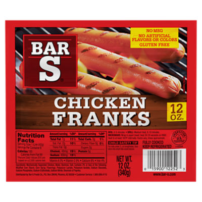Bar-S Chicken Franks, 12 oz