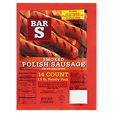 Bar S Smoked Polish Sausage Family Pack, 14 count, 40 oz, 40 Ounce
