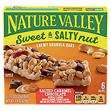 Nature Valley Salted Caramel Chocolate Sweet & Salty Nut Granola Bars, 1.24 oz, 6 count