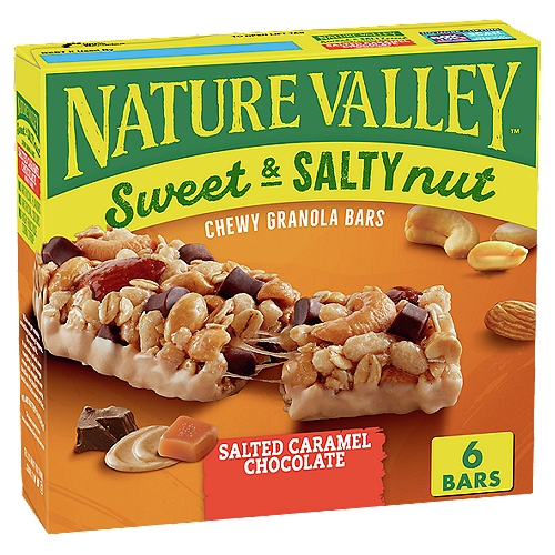 Nature Valley Salted Caramel Chocolate Sweet & Salty Nut Chewy Granola Bars, 1.2 oz, 6 count