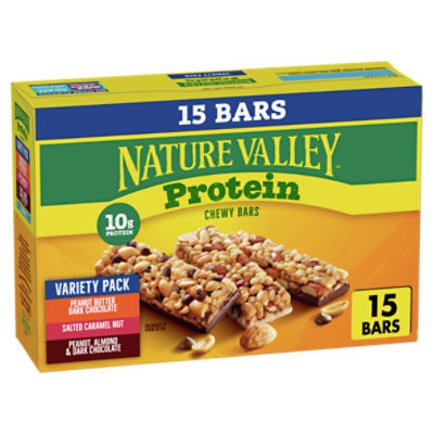 Nature Valley Protein Chewy Bars Variety Pack, 1.42 oz, 15 count