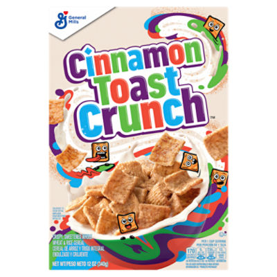 General Mills Cinnamon Toast Crunch Crispy, Sweetened Whole Wheat & Rice Cereal, 12 oz, 12 Ounce