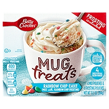 Betty Crocker Mug Treats Cake Mix, Rainbow Chip with Rainbow Chip Frosting, 13.9 Ounce