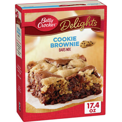 Betty Crocker Delights Cookie Brownie Bars Mix, 17.4 oz, 17.4 Ounce