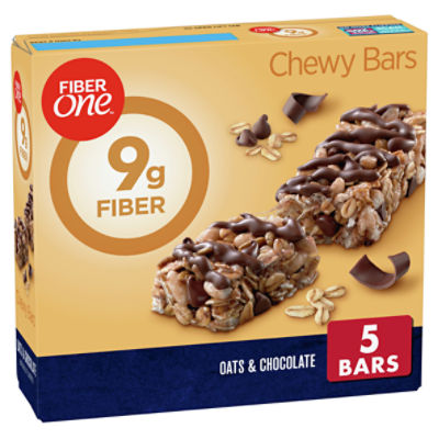 Fiber One Oats & Chocolate Chewy Bars, 1.4 oz, 5 count, 7 Ounce