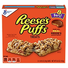 Reese's Puffs Treats Peanut Butter and Cocoa, Bars, 6.8 Ounce