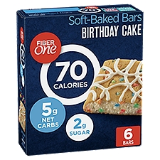 Fiber One Birthday Cake Soft-Baked Bars, 0.89 oz, 6 count