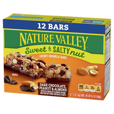 Nature Valley Granola Bars, Chewy, Dark Chocolate Peanut & Almond, Value Pack - 12 pack, 12 oz bar