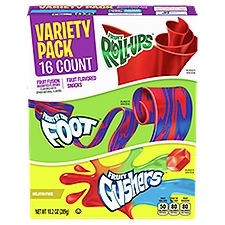 Fruit Roll-Ups, Fruit by the Foot, Fruit Gushers Fruit Fusion Snacks Variety Pack, 16 count, 10.2 oz