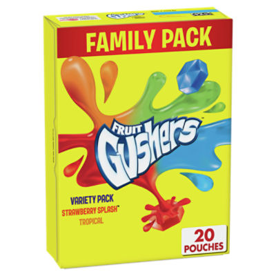 Fruit Gushers Fruit Flavored Snacks Variety Pack Family Pack, 0.8 oz