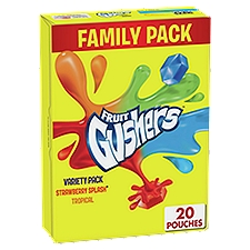 Fruit Gushers Fruit Flavored Snacks Variety Pack Family Pack, 0.8 oz, 20 count