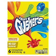 FRUIT Gushers Tropical Flavors Fruit Flavored Snacks, 0.8 oz, 6 count, 4.8 Ounce