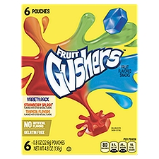 FRUIT Gushers Strawberry Splash and Tropical Fruit Flavored Snacks Variety Pack, 0.8 oz, 6 count, 4.8 Ounce