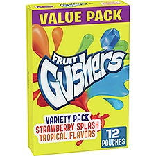 Fruit Gushers Fruit Flavored Snacks Variety Pack, 0.8 oz, 12 count