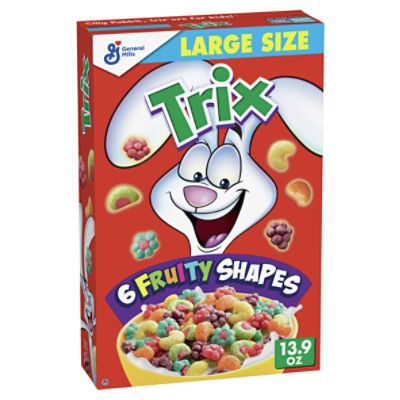 General Mills Trix 6 Fruity Shapes Sweetened Corn Puffs Large Size, 13.9 oz, 14.8 Ounce