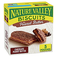 Nature Valley Chocolate Peanut Butter Biscuits, 1.35 oz, 5 count, 6.8 Ounce