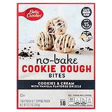 Betty Crocker Cookies & Cream No-Bake, Cookie Dough Bites, 12.2 Ounce