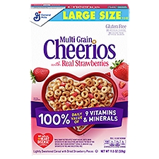 Cheerios Cereal, Multi Grain with Real Strawberries, 11.5 Ounce