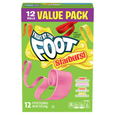 Fruit by the Foot Starburst Fruit Flavored Snacks Value Pack, 0.75 oz, 12 count