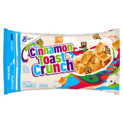 General Mills Cinnamon Toast Crunch Crispy, Sweetened Whole Wheat & Rice Cereal, 2 lb, 32 Ounce