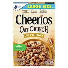 Cheerios Oat Crunch Oats 'N Honey, Cereal, 18.2 Ounce