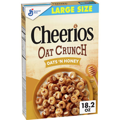 General Mills Cheerios Oat Crunch Oats 'N Honey Cereal Large Size, 1 lb 2.2 oz