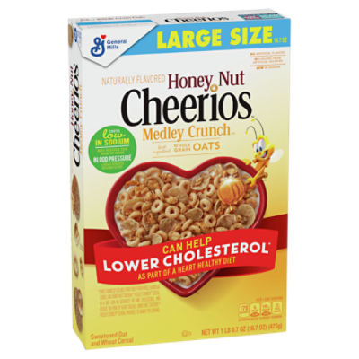 General Mills Cheerios Medley Crunch Honey Nut Cereal Large Size, 1 lb 0.7  oz - Fairway