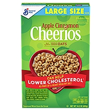 General Mills Cheerios Apple Cinnamon Sweetened Whole Grain Oat Cereal Large Size, 14.2 oz