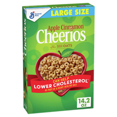 General Mills Cheerios Apple Cinnamon Sweetened Whole Grain Oat Cereal Large Size, 14.2 oz, 14.2 Ounce