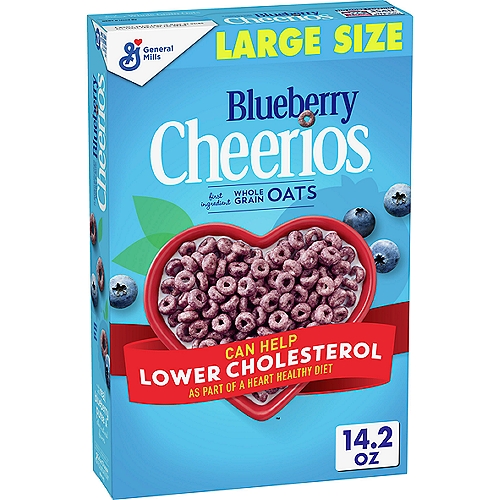 General Mills Cheerios Blueberry Sweetened Whole Grain Oat Cereal Large Size, 14.2 oz