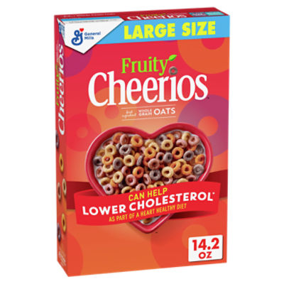 General Mills Fruity Cheerios Sweetened Whole Grain Oat Cereal Large Size, 14.2 oz, 14.2 Ounce