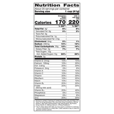 Cinnamon Toast Crunch Nutrition Facts Label Besto Blog