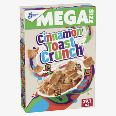 General Mills Cinnamon Toast Crunch Crispy, Sweetened Whole Wheat & Rice Cereal Mega Size, 29.1 oz, 29.1 Ounce
